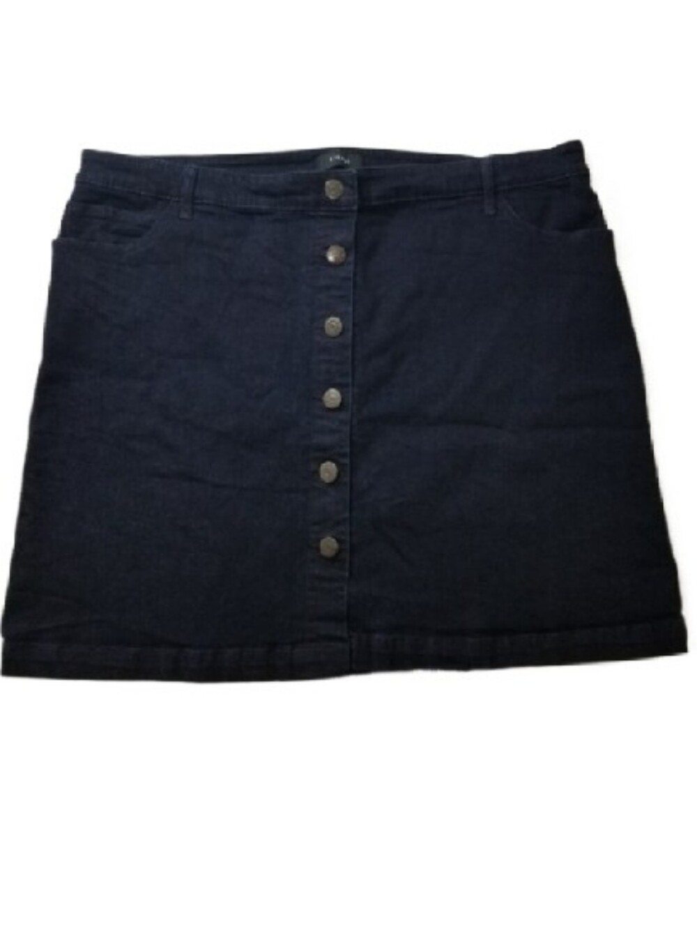 Reitmans Dark Blue Button-Front Mini Skirt Plus Size 16